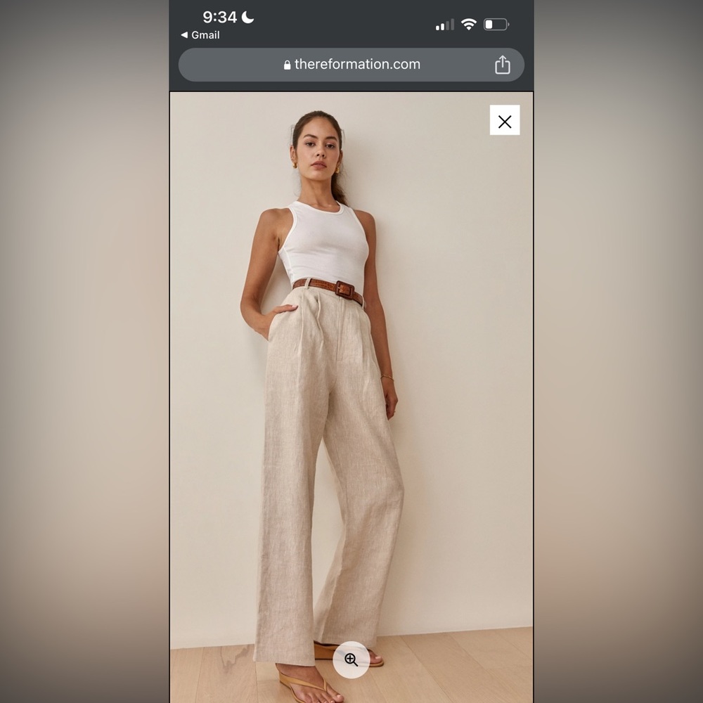 #NWT new- REFORMATION TROUSERS - LINEN - SIZE 6